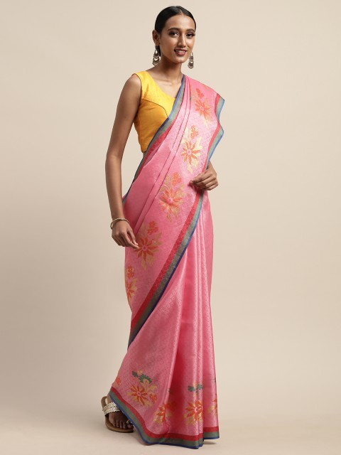 

Pothys Pink Woven Design Tissue Saree