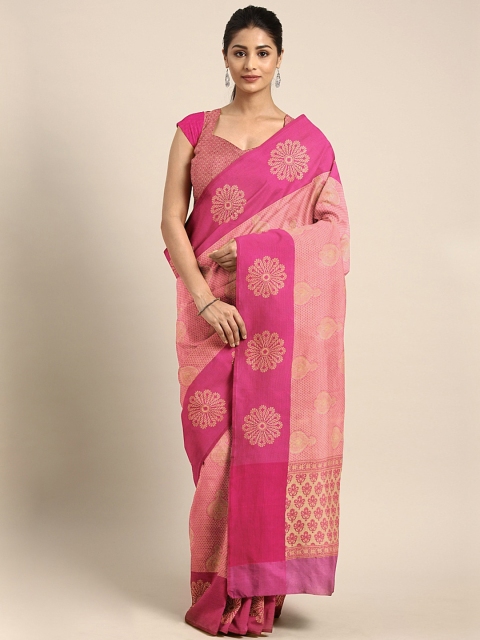 

Pothys Peach-Coloured & Gold-Toned Tissue Woven Design Saree