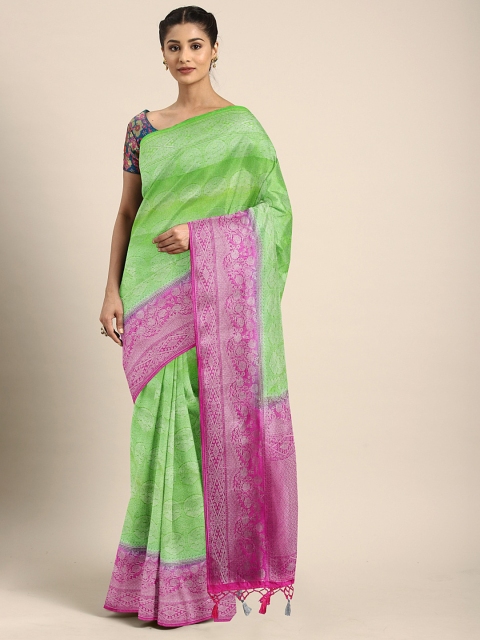

Pothys Green Woven Design Jute Silk Saree