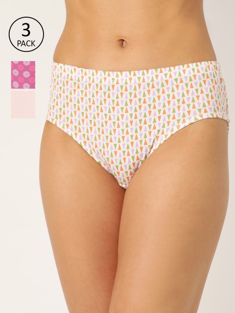 

Leading Lady Women Pack of 3 Assorted Hipster Briefs Priya-3-M, Off white