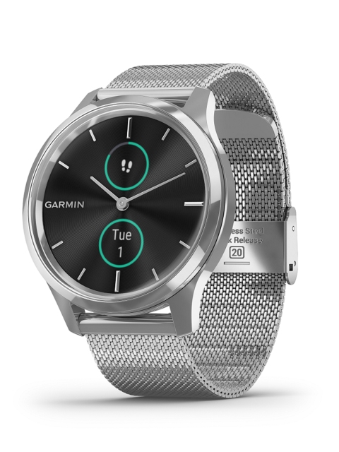 

Garmin Unisex Silver Milanese Vivomove Luxe Smart Watch 010-02241-83