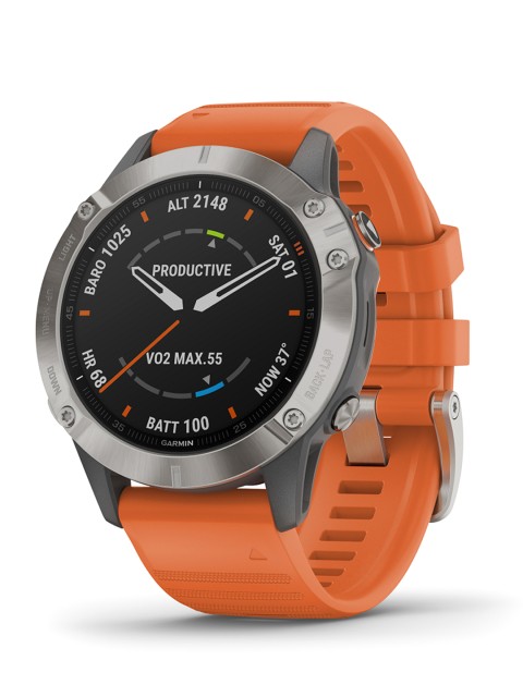 

Garmin Black & Orange Fenix 6 Sapphire Titanium Smart Watch