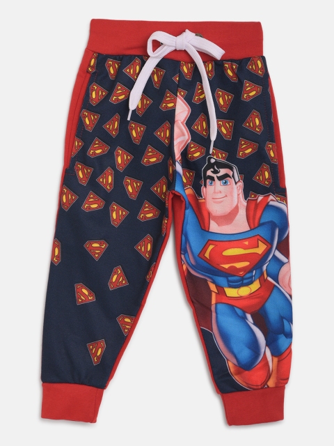 

Eteenz Boys Black & Red Superman Print Cotton Joggers