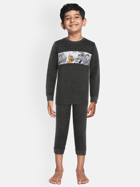 

Eteenz Boys Grey Printed Thermal Set