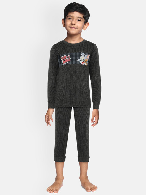 

Eteenz Boys Grey Printed Thermal Set