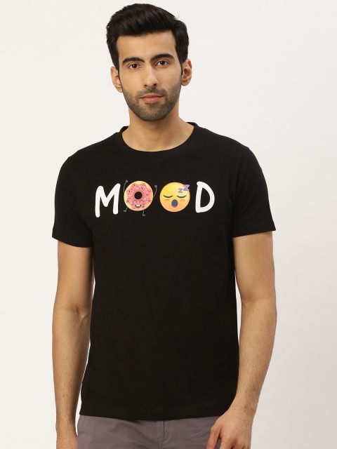 

THE CHAMBAL Men Black & White Mood Print Round Neck Bio-Wash T-shirt