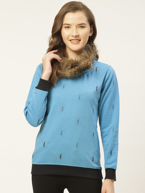 

Duke Women Blue & Black Printed Sweatshirt
