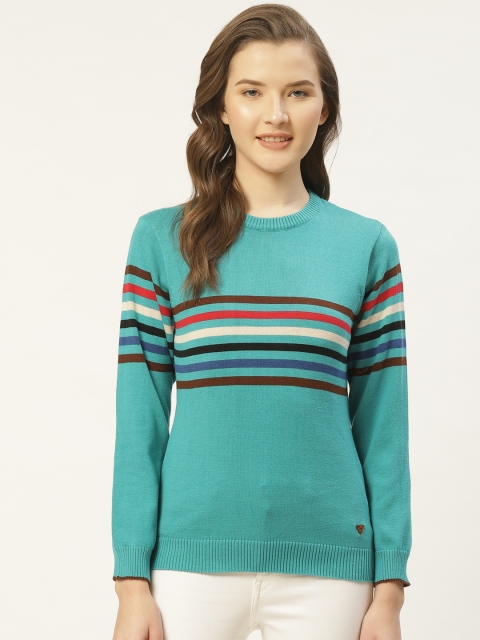 

Duke Women Blue Striped Pullover
