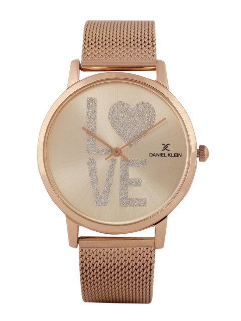 

Daniel Klein Women Gold-Toned Glitter Love Analogue Watch DK.1.12403-1