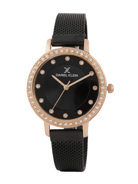

Daniel Klein Women Black Textured Analogue Watch DK.1.12418-7