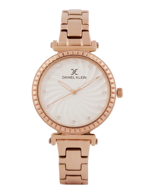 

Daniel Klein Women Silver-Toned Textured Analogue Watch DK.1.12467-3