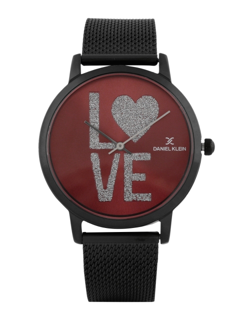

Daniel Klein Women Burgundy Glitter Love Analogue Watch DK.1.12403-3