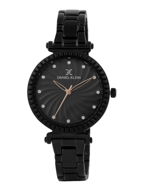

Daniel Klein Women Black Textured Analogue Watch DK.1.12467-6