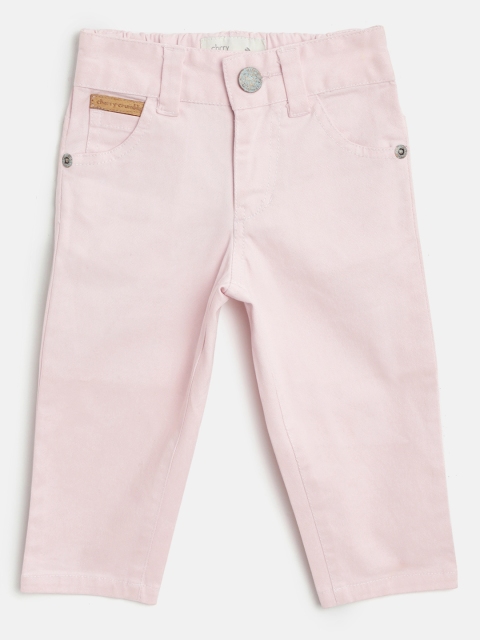 

Cherry Crumble Boys Pink Solid Trousers