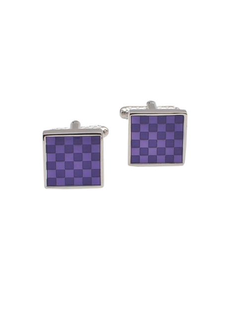 

Alvaro Castagnino Silver-Toned & Purple Cufflinks