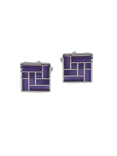 

Alvaro Castagnino Silver-Toned & Purple Cufflinks