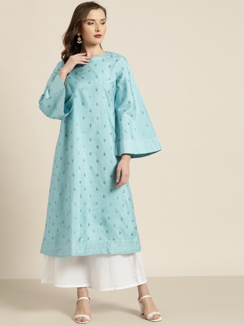 

Moda Rapido Women Blue Printed A-Line Kurta