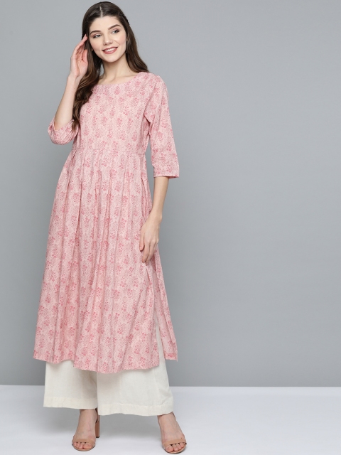 

HERE&NOW Women Pink Floral Print A-Line Kurta