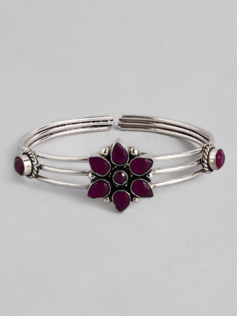 

Anouk Women Silver-Plated Purple Oxidised Kada Bracelet