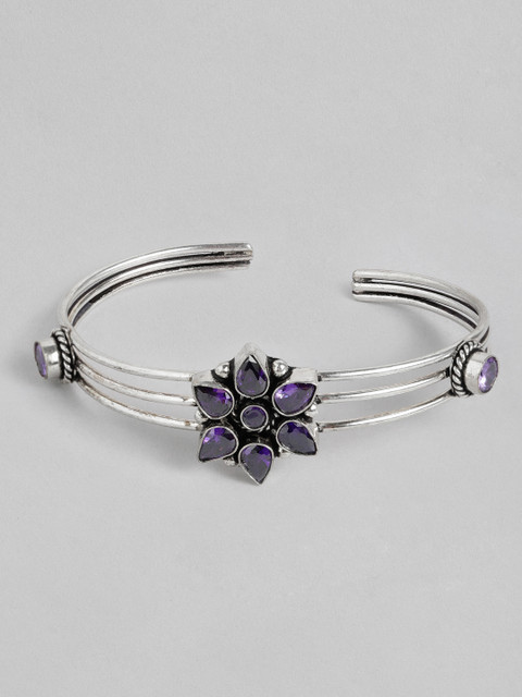 

Anouk Women Silver-Plated Oxidised Kada Bracelet