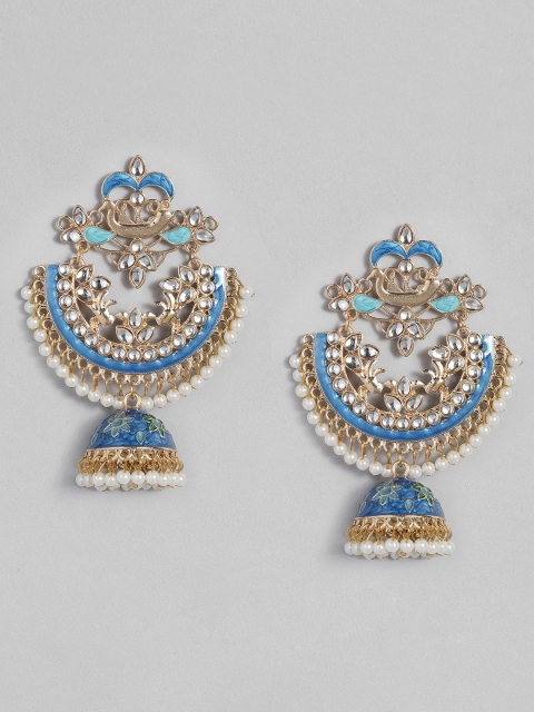 

Anouk Blue Enamelled Gold-Plated Crescent Shaped Drop Earrings