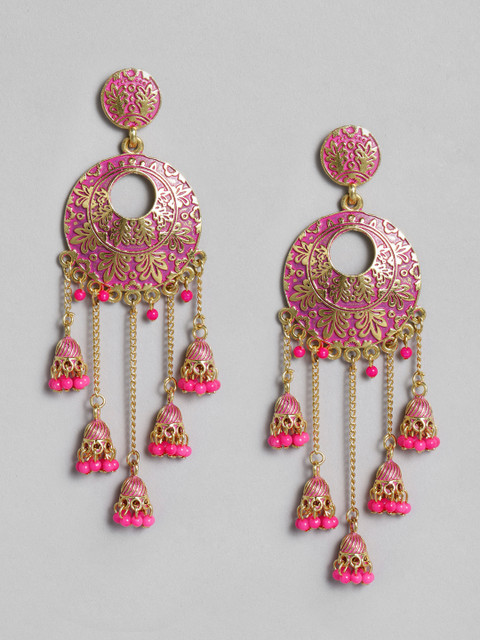 

Anouk Gold-Plated & Pink Contemporary Drop Earrings