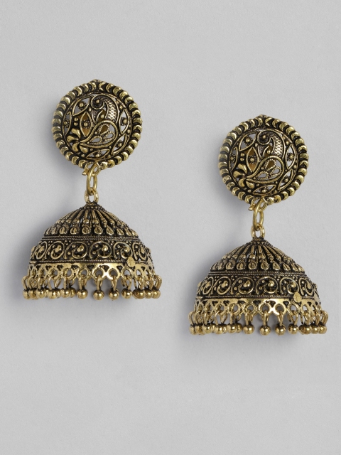 

Anouk Antique Gold-Plated Dome Shaped Jhumkas