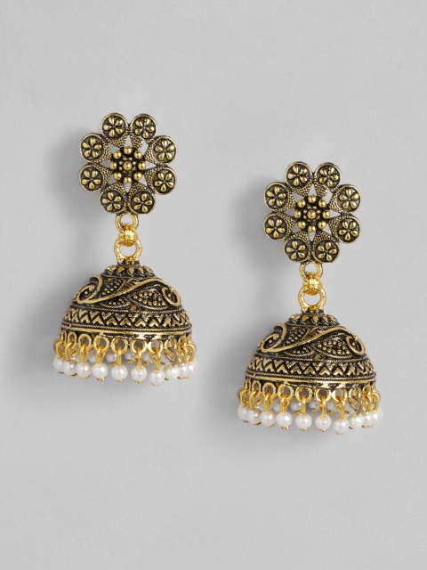 

Anouk Gold-Plated Antique Dome Shaped Jhumkas