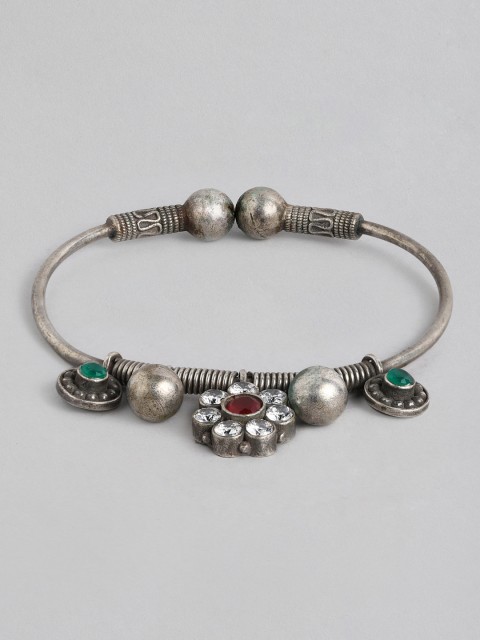 

Anouk Women Silver-Plated Oxidised Kada Bracelet