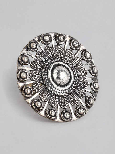 

Anouk Silver-Plated Oxidized Adjustable Finger Ring