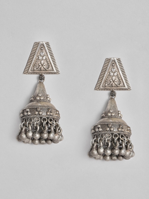 

Anouk Silver-Plated Oxidized Dome Shaped Jhumkas