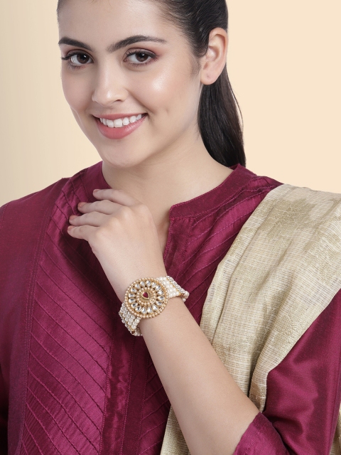

Anouk Women White Gold-Plated Kundan Gold-Plated Bracelet