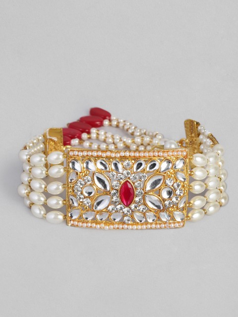 

Anouk Women Gold-Plated & White Kundan Handcrafted Bracelet