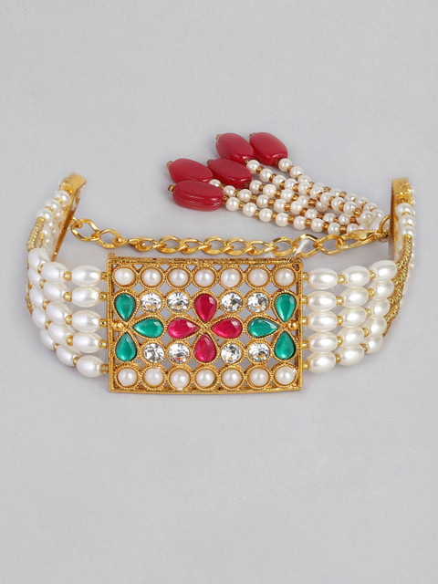 

Anouk Women Gold-Plated & White Kundan Handcrafted Bracelets