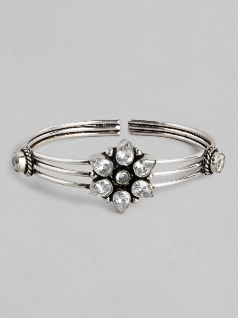 

Anouk Women Silver-Plated Oxidised Kada Bracelet