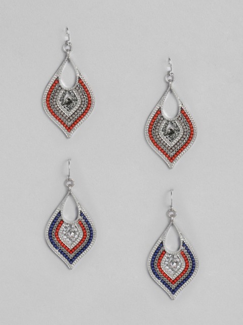 

Anouk Set of 2 Contemporary Drop Earrings, Silver