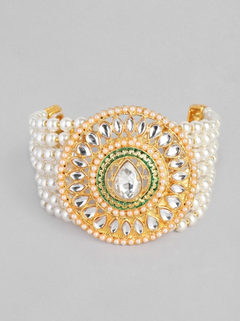 

Anouk Women Gold-Plated & White Kundan Handcrafted Bracelet