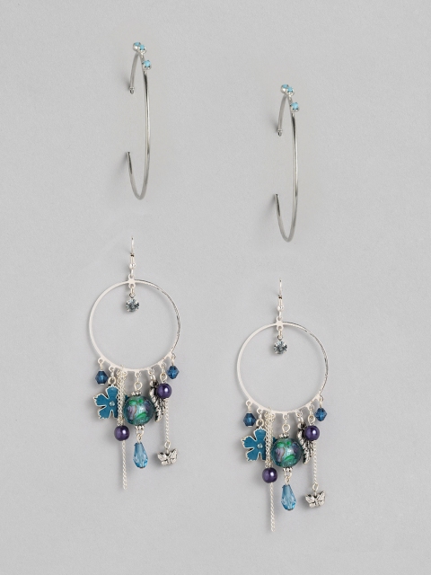 

Anouk Set of 2 Silver-Plated Drop Earrings, Multi