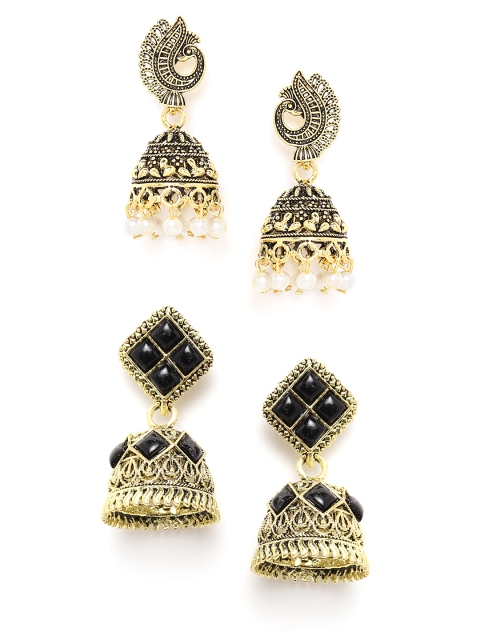 

Anouk Set of 2 Antique Gold-Plated Beaded Dome-Shaped Jhumkas