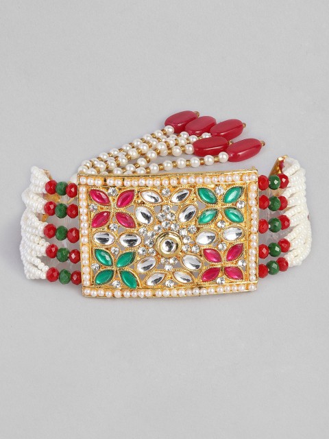 

Anouk Multicoloured Gold-Plated Kundan Handcrafted Armlet Bracelet, Multi