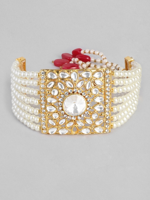 

Anouk White Gold-Plated Kundan Handcrafted Armlet Bracelet