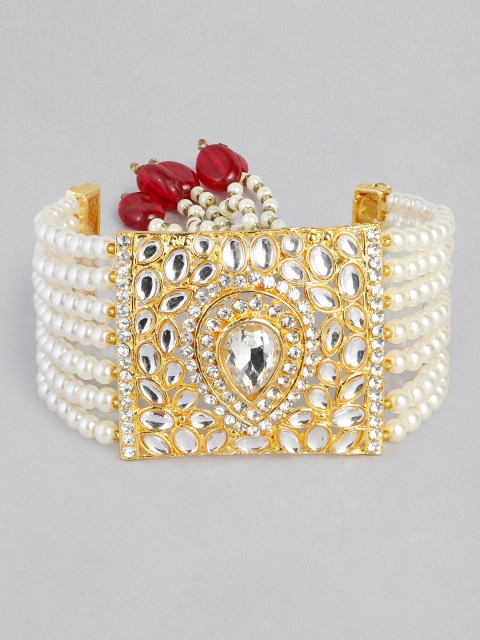 

Anouk White Gold-Plated Kundan Handcrafted Armlet Bracelet