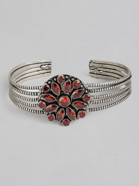 

Anouk Women Silver-Plated Red Kada Bracelet