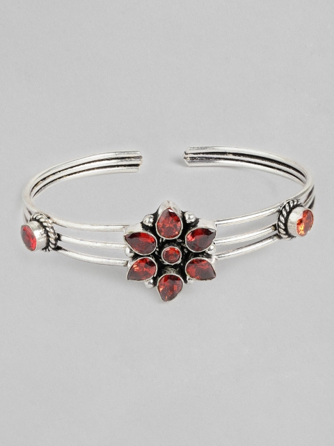 

Anouk Women Silver-Plated Red Oxidized Kada Bracelet