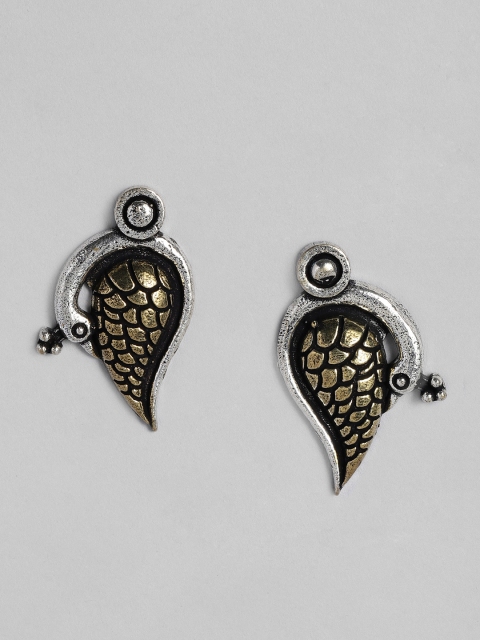 

Anouk Gold-Toned Oxidized Silver-Plated Peacock Shaped Studs