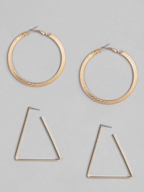 

Anouk Set of 2 Geometric Hoop Earrings, Gold