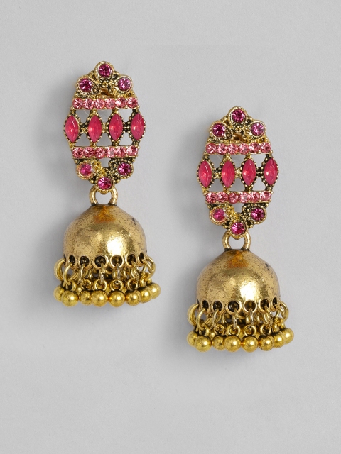 

Anouk Pink Gold-Plated Dome Shaped Jhumkas