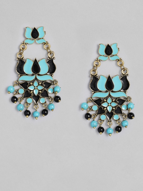 

Anouk Gold-Plated & Blue Floral Drop Earrings