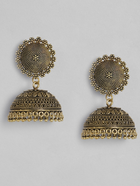 

Anouk Antique Gold-Plated Dome Shaped Jhumkas