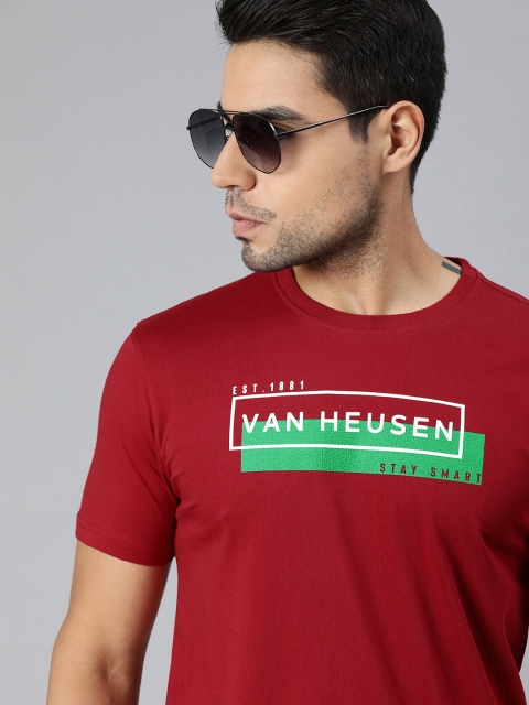 

Van Heusen Sport Men Red Printed Round Neck T-shirt